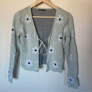 NIKKAK | Green Floral Tie-Front Top